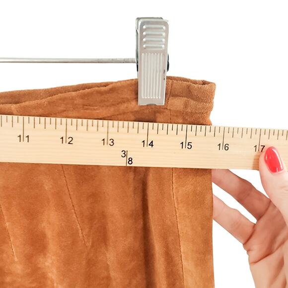 Willi Smith Women's Leather Skirt Jacket Set Western Size Large Tan - Picture 14 of 16